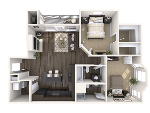 2 Bedroom Apartment floor plan Pine Lane Estates Apartments
